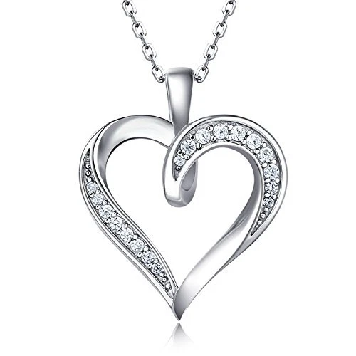 Billie Bijoux Silver Love Heart Necklace 925 Sterling Silver