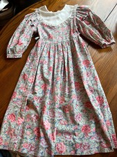 vtg kim originals girls 10 prairie peasant flower collared dress USA