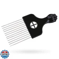 LEADUWAY Hair Pick, Hair Comb, Metal Pick Comb, Detangle Wig Braid Hair Styli