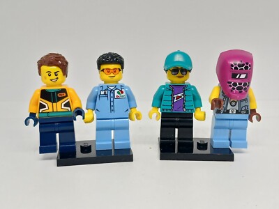 LEGO City: 4x Custom Car Garage Figur - Komplette Serie aus Set 60389