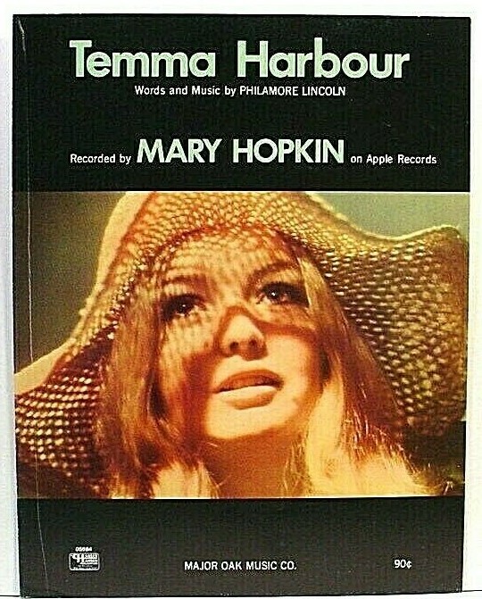 MARY HOPKIN - Temma Harbour - 8-1/2" x 11" - '69 Color Photo SHEET MUSIC - Apple