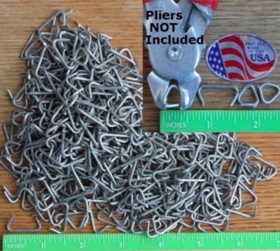 15,000 Sharp 3/4'' Hog Rings 1 Case Steel Net Attachment Fence Cage Upholstery