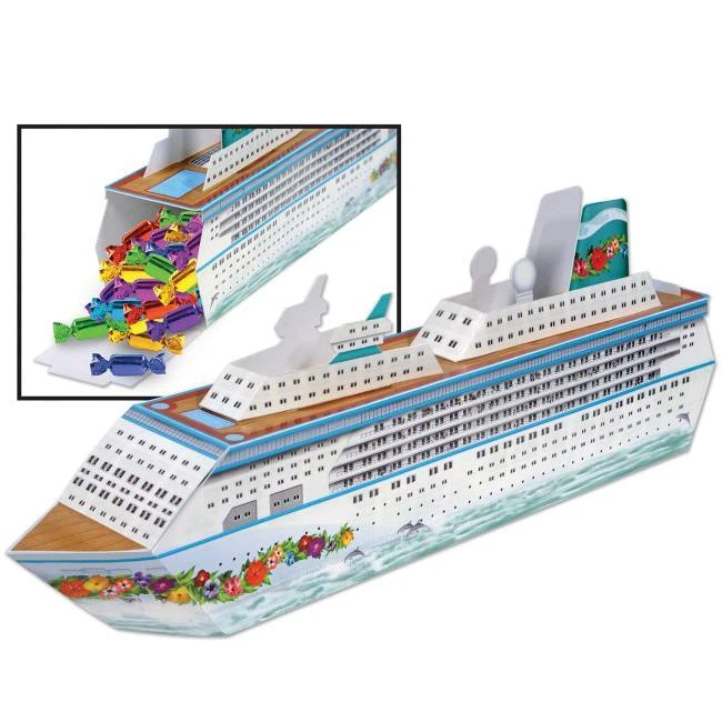 BEISTLE Cruise Ship Centerpiece Favor Box Nautical Cruise Party Birthday Decoration