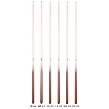 OKKO 1 pc Commercial Pool Billiard Maple Cue Sticks 57”, Pack of 6 (18/19/20 oz)