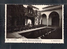 E3892 Spain Malaga Alcazaba Pond Moorish Palace RPPC vintage postcard