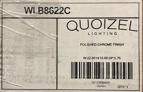 Quoizel WLB8622C Wilburn LED 3-Light Vanity Light Fixture 22” in Polished Chrome - Picture 2 of 9