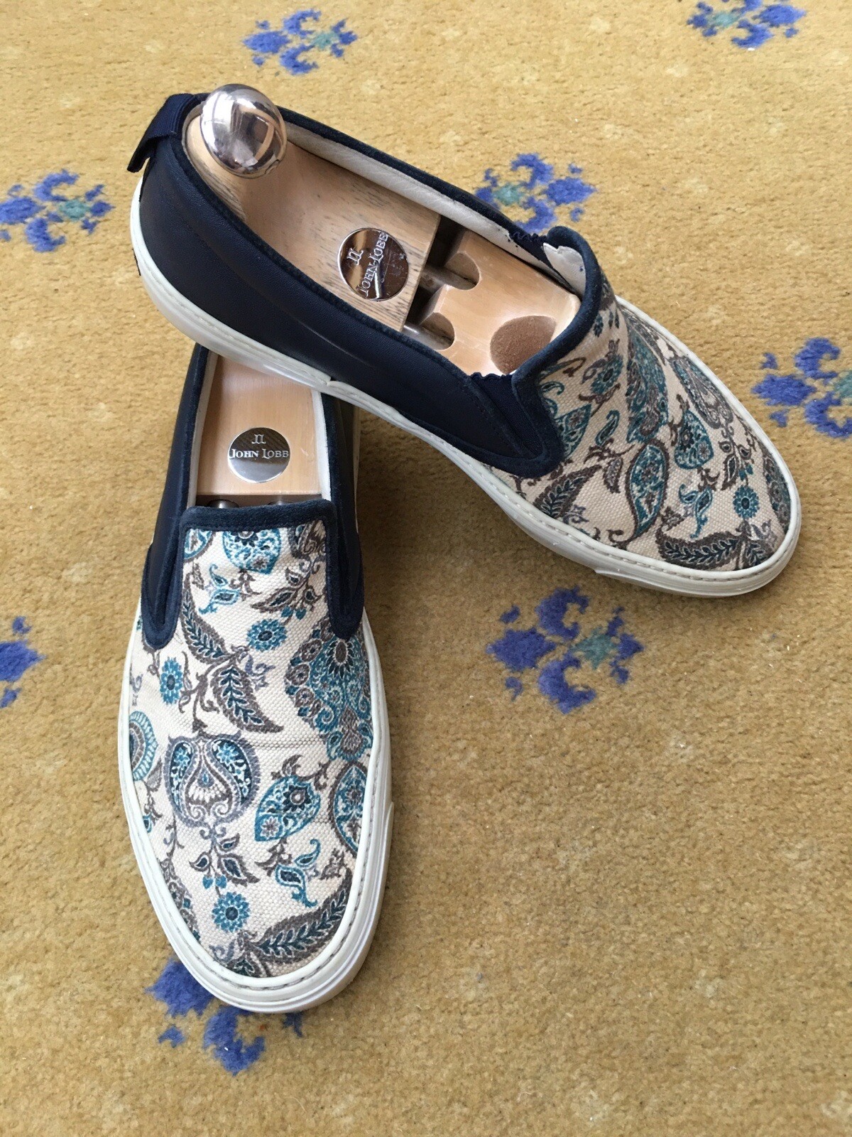 Gucci Trainers Sneaker Shoes Paisley Canvas Leather Mens UK 6.5 US 7.5 EU 40.5 thumbnail 3