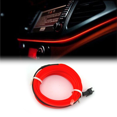 2M Red LED Car Interior Decor Atmosphere Wire Strip Lamp Light Kit Accessories - Picture 3 of 12