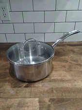 Viking 3-Ply Stainless Steel w/ Aluminum Core 3qt Saucepan w/ Glass Vented Lid