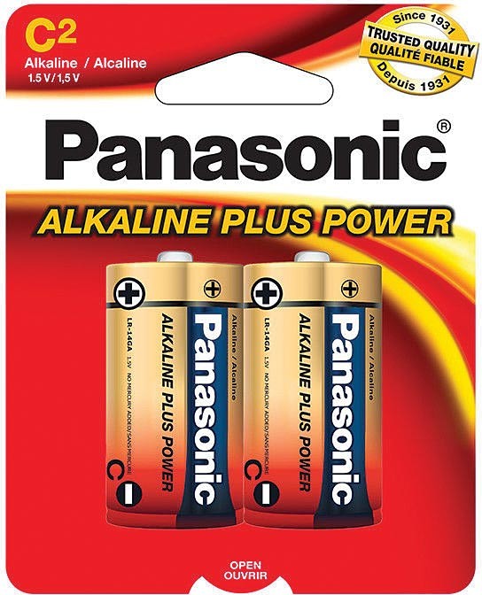 Аккумуляторы Panasonic Alkaline Plus Power C в 2-х упаковках - Долговечные и герметичные 3090₽
