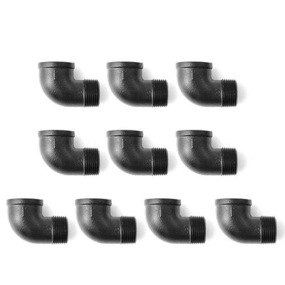 1'' Black 90 Degree Pipe Fitting Elbow, Home TZH NPT Male X 1 Inch, 