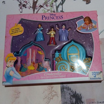 2001 Mattel Disney Princess Cinderella Once Upon A Time 3 Figure Playset NRFB 