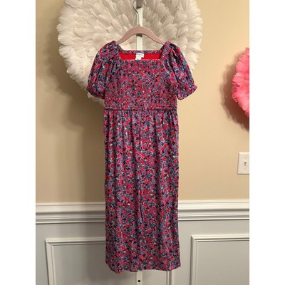 CREWCUTS GIRL'S RED FLORAL JUMPSUIT SIZE 4 NWT