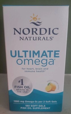 New & Sealed Nordic Naturals Ultimate Omega Lemon 1280mg 180 Count  2028+