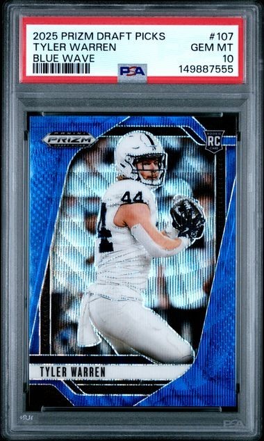 Tyler Warren Panini Prizm Draft Picks #107 Blue Wave