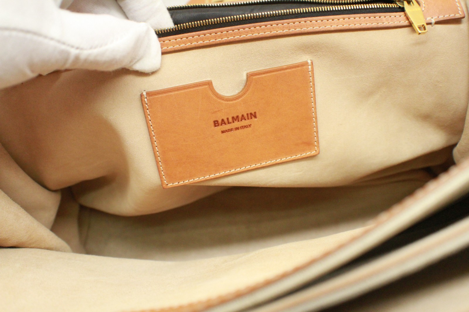 Balmain B-Buzz leather - Trimmed Canvas top handle bag image 10