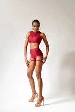 Garter Shorts Victory - Marsala - Pole dance shorts