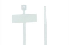 ID Tag 4.3", 18 lb. White Cable Ties - pack of 100 