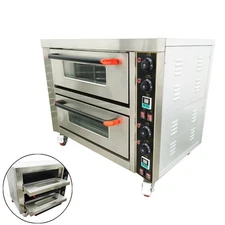220V 6.4KW Double-decker Meat Roast Heating Electric Bread Baking Oven Toaster