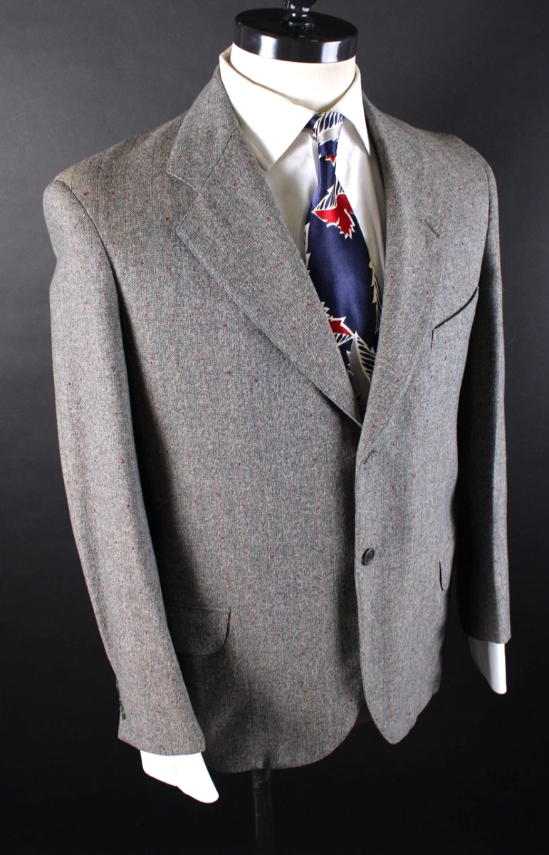 40s british vintage サックジャケット チンスト ウール Original 1940s 100% Wool Vintage Suit Jackets & Blazers for Men