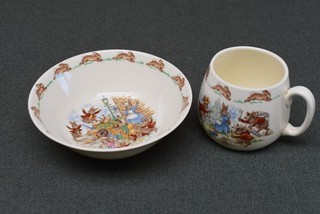 Vintage Collectable Royal Doulton Fine Bone China "Bunnykins" Childs Mug & Bowl