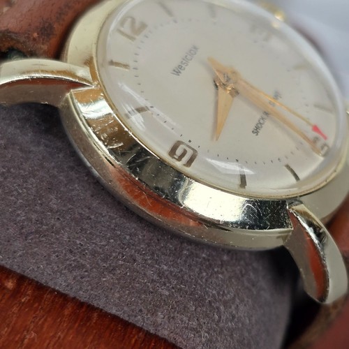 Vintage Westclox Shock Resistant Mens Watch W/ Leather Strap - Picture 3 of 11
