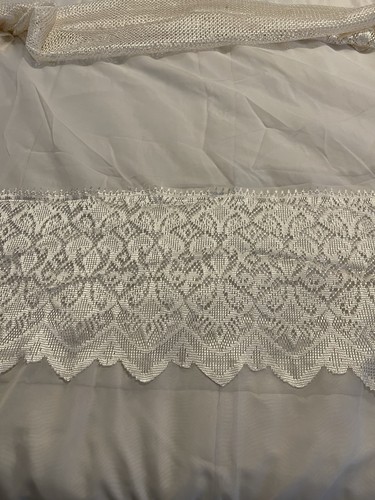 Vtg Lace Curtains Panel with Valance 56” W x 64” long French Country Victorian - Picture 17 of 20