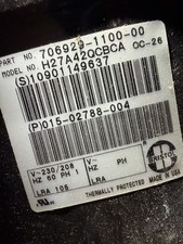 Bristol 3-1/2 HP, 208-230V, 1 PH, Hermetic (Reciprocating) Compressor