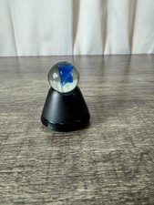 Vintage Marble 25mm .98" Cat Eye Shooter Royal Blue 4 Vane Clear Glass