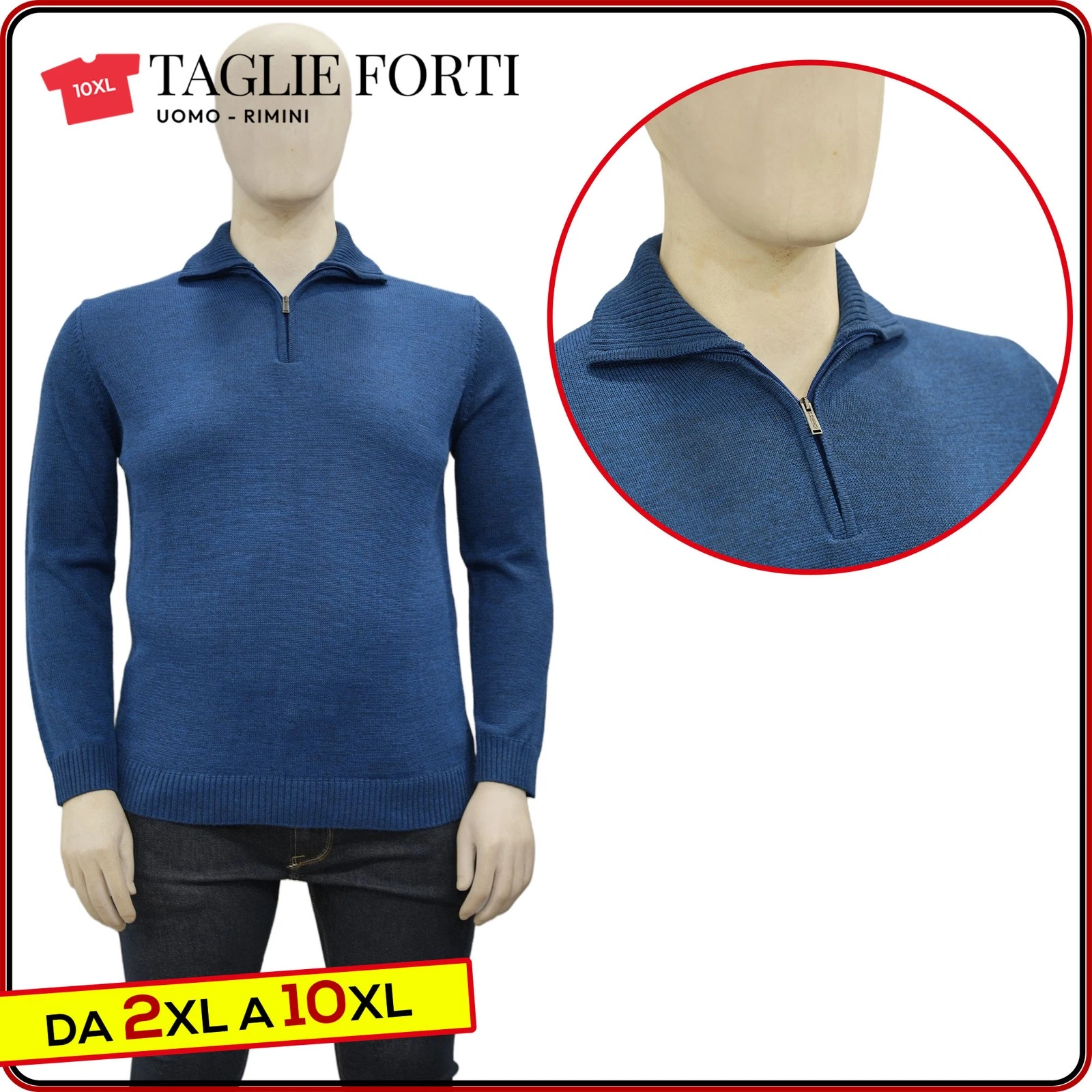 MEN'S PLUS SIZE sweater men's sweater polo shirt zipper wool from 3XL to 6XL