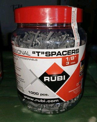 1/8'' 3mm Tile Spacers, Rubi ''T'' Spacers (1,000 Pack) 1/8'' 3mm Joint Spacers 