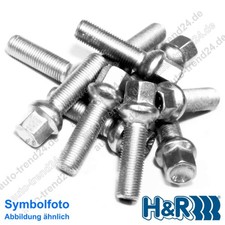 H&R 10 Radschrauben Kugelbund M12 x 1,5 x 35 für eine Achse in silber