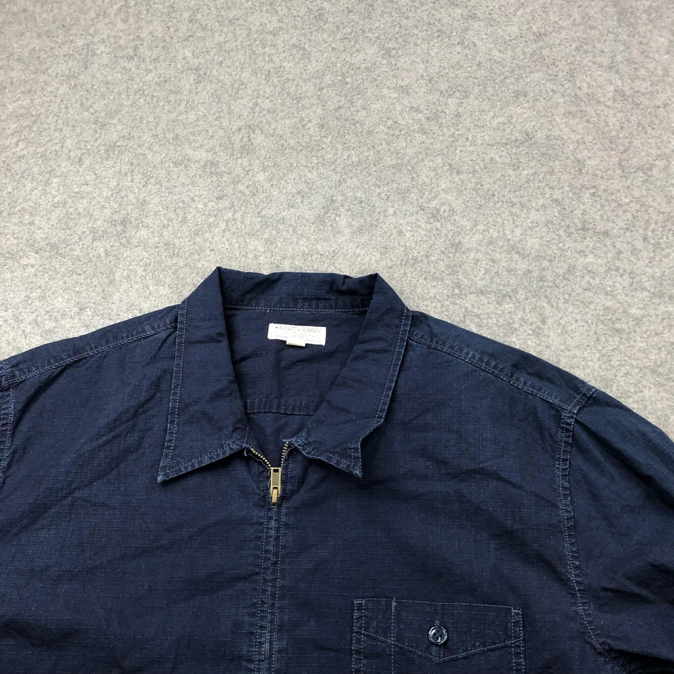 Chaqueta Wallace & Barnes Para Hombres 2XL Azul Marino Ripstop Cremallera Frontal Tareas Ropa de Trabajo Foto 4 de 4
