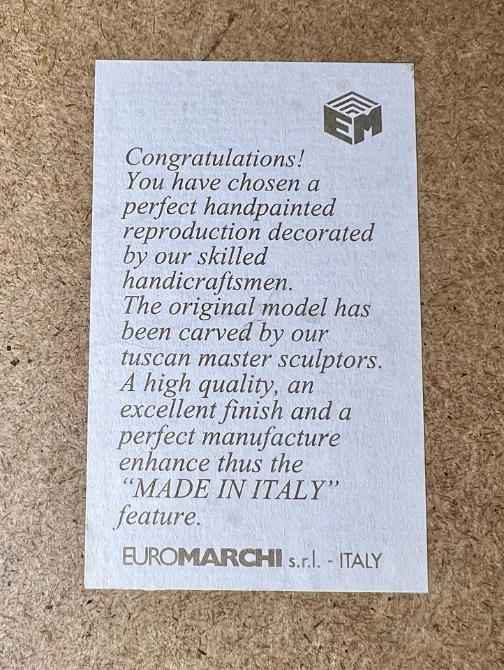 "Espejo de pared vintage italiano EuroMarchi pintado a mano ornamentado enmarcado 14"" x 22""" Foto 4 de 4