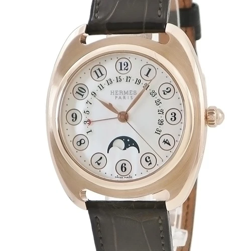 HERMÈS Hermes Dressage K18PG Shell Pointer Data Tipo Cuscino Orologio Uomo TO188777