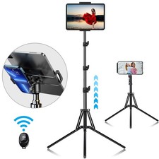 67" Tablet Floor Stand Steel Holder Bracket Height Adjustable For 4"-10.9" ipad