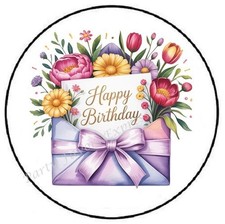 HAPPY BIRTHDAY PURPLE ENVELOPE ENVELOPE SEALS LABELS STICKERS PARTY FAVORS