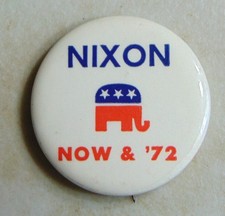 Richard Nixon 1972 campaign pin button political