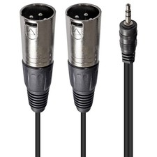 1/8-Inch TRS Stereo Male to Dual Male XLR Audio Y-Splitter Cable 6.5ft 