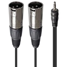 1/8-Inch TRS (Stereo) Male to Dual Male XLR Audio Y-Splitter Cable (6.5ft)
