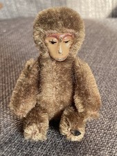 Vintage 1930s SCHUCO Mohair Germany 3.5  MONKEY Piccolo Fully Jtd Bit Worn -CUTE