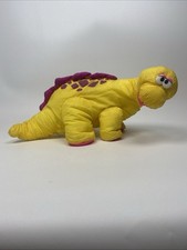 Fisher-Price Puffalumps Yellow Dinosaur Plush Stuffed Animal Small 1992