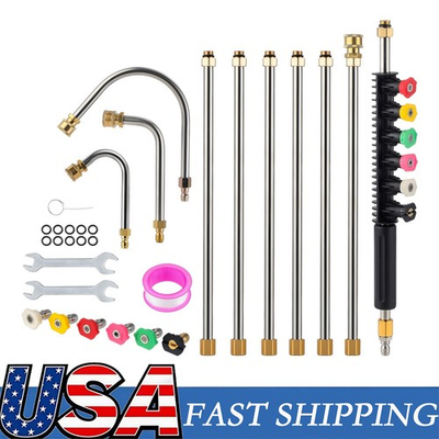 #ad Gutter Cleaning Tools from Ground Pressure Washer Wand 4000 PSI Stainless Steel $29.97