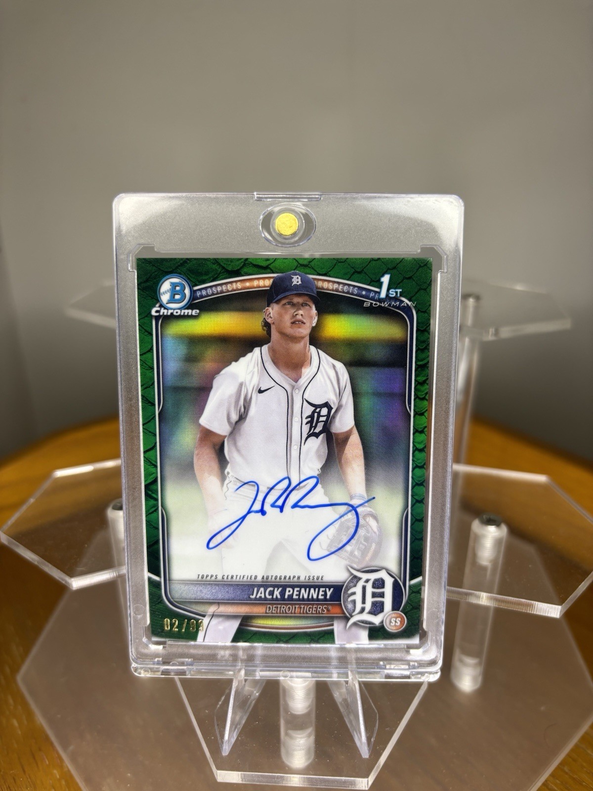 2025 Bowman JACK PENNEY Chrome Green Auto /99 1st Rookie RC Tigers