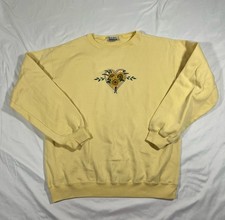 VTG Women's Vintage 80s Sunflower Embroidered Crewneck Sweatshirt Size Small S