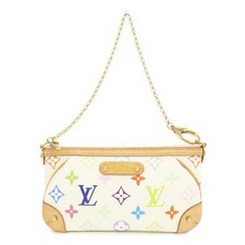 Louis Vuitton Monogram Multicolor Pochette Milla MM Blanc M60096 Auth Used F/S