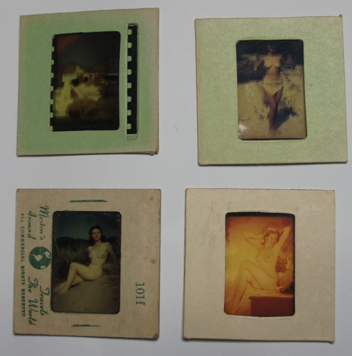 Lot of 4 Vintage 1950s 35mm Color Slides Model Nude Risque Naked Women ...