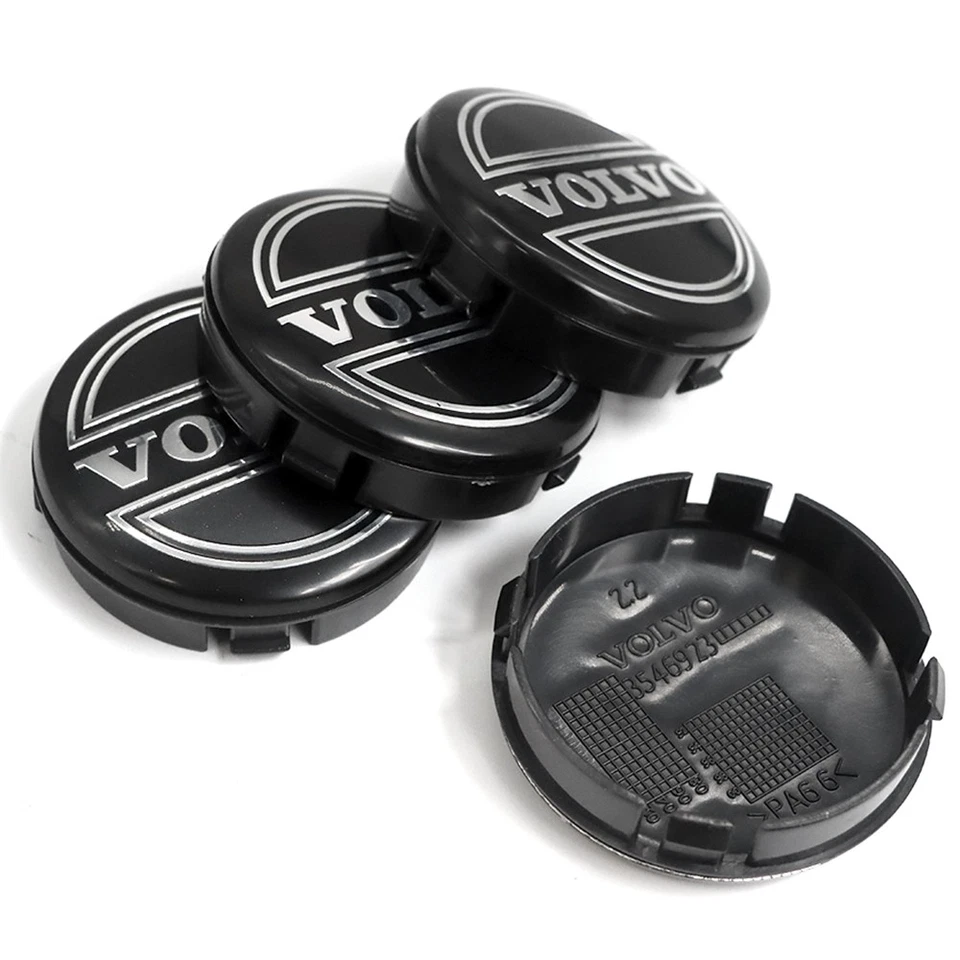 4PCS For VOL-VO Black Silver Center Wheel Hub Caps Cover Logo Rims 3546923 Foto 3 de 4