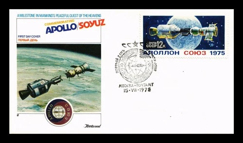 COVER APOLLO SOYUZ SPACE MISSION RUSSIA FIRST DAY ISSUE FLEETWOOD