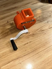 Vtg Schulte French Green Bean /  Herb   Cutter / Grinder Hand Crank Clamp Orange